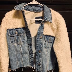 Abercrombie & Fitch Denim/Fleece Jacket